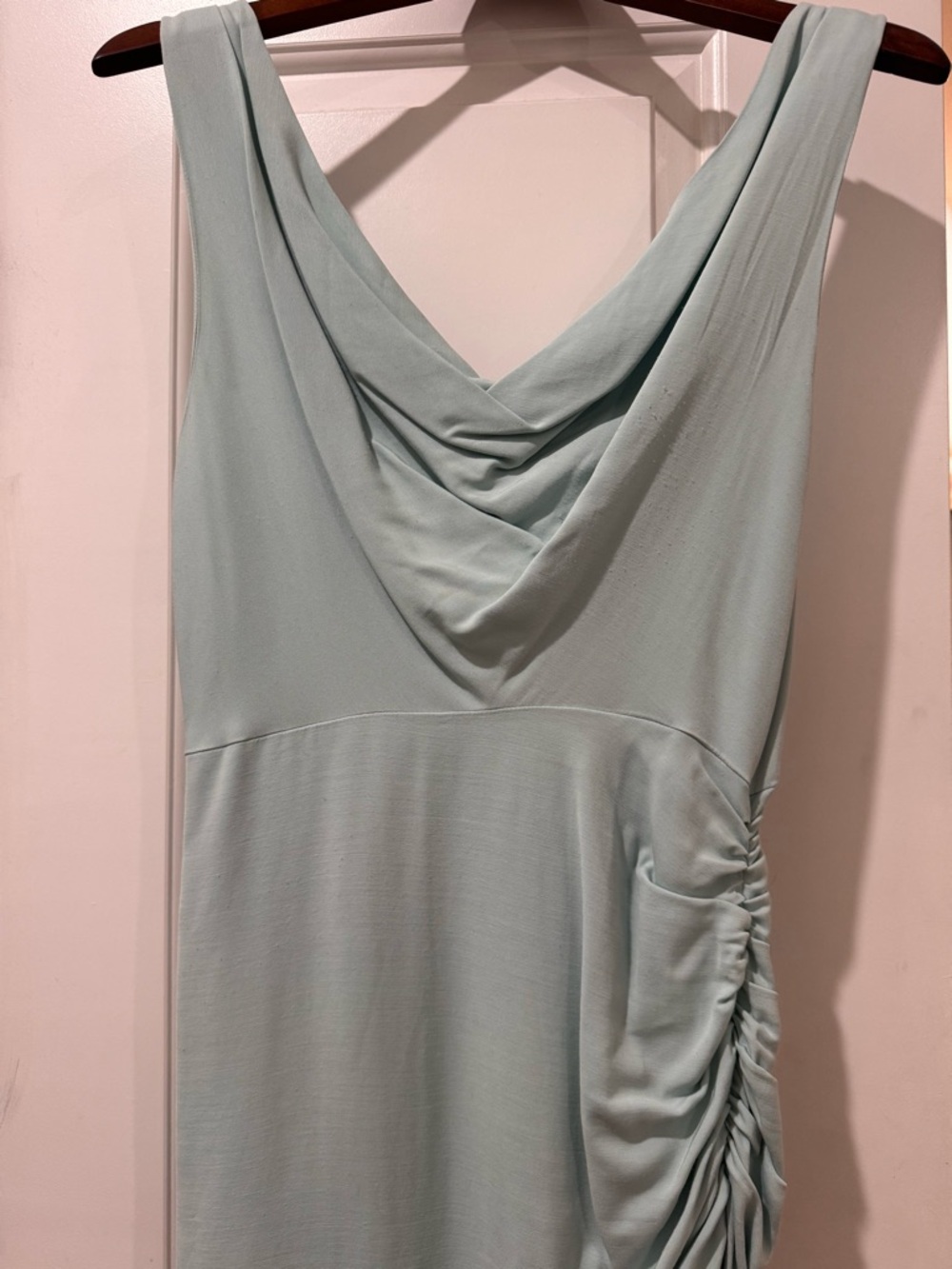 Alice + Olivia Light Blue Draped Cowl Neck Dress